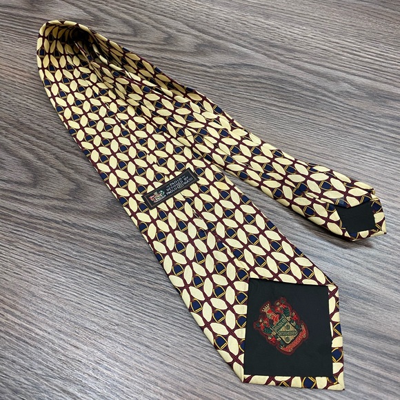 Gucci Yellow, Red, Navy & Gold Horse Bit Tie - Picture 2 of 5